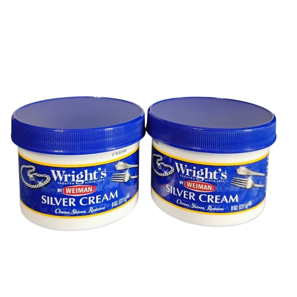 Wright's Silver Cream Pack of 2 8oz Non Scratch Anti Tarnish Polishing